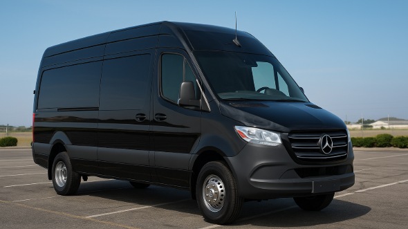 Exterior of Waukegan Party Bus Company's 14 Passenger Sprinter Limousine in Waukegan