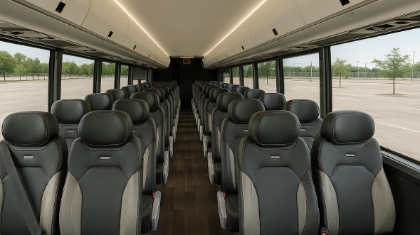 Interior of Rockford Party Bus Company's 25 Passenger Minibus in Rockford
