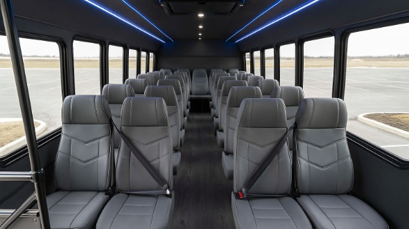 Interior of Rockford Party Bus Company's 30 Passenger Minibus in Rockford