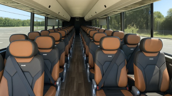 Interior of Rockford Party Bus Company's 40 Passenger Charter Bus in Rockford