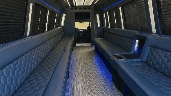 Interior of Rockford Party Bus Company's 40 Passenger Party Bus in Rockford