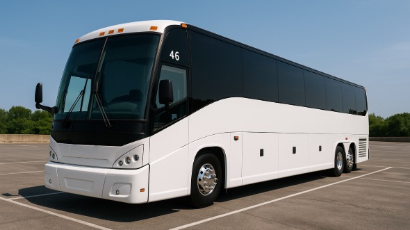 Exterior of Rockford Party Bus Company's 46 Passenger Charter Bus in Rockford