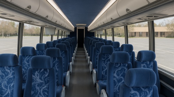 Interior of Rockford Party Bus Company's 47 Passenger Charter Bus in Rockford