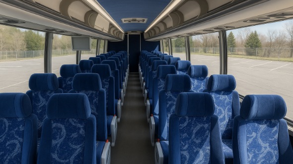 Interior of Rockford Party Bus Company's 48 Passenger Charter Bus in Rockford