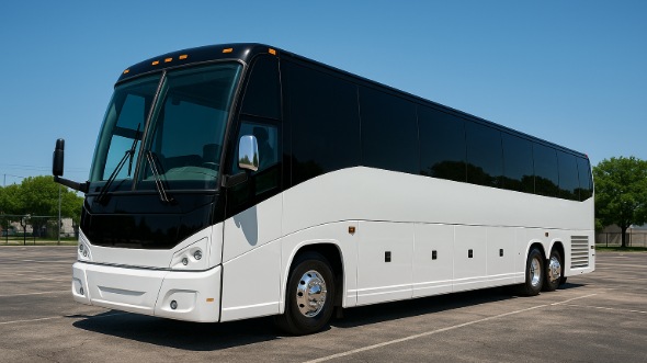 Exterior of Waukegan Party Bus Company's 50 Passenger Party Bus in Waukegan