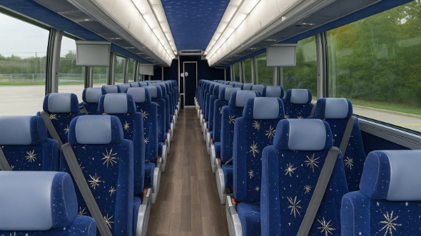 Interior of Rockford Party Bus Company's 51 Passenger Charter Bus in Rockford
