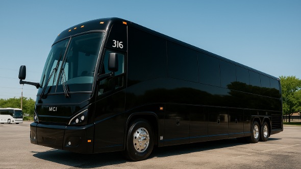 Exterior of Rockford Party Bus Company's 55 Passenger Charter Bus in Rockford