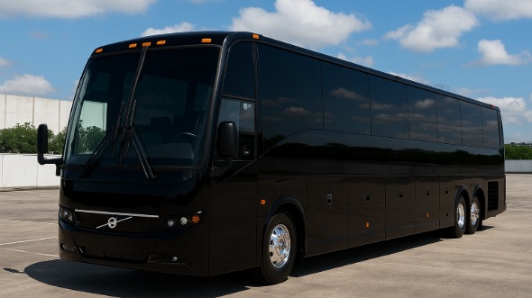 Exterior of Rockford Party Bus Company's 56 Passenger Charter Bus in Rockford