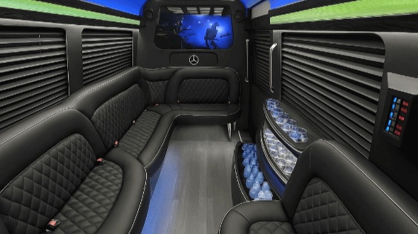rockford 14 passenger sprinter limousine inside