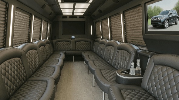 rockford 30 passenger party bus inside